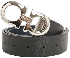 Ferragamo Reversible Leather Belt Black/Blue, 3.5cm Wide 675542-0694426 Ferragamo Reversible Leather Belt Black/Blue, 3.5cm Wide 675542-0694426