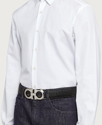 FERRAGAMO 可翻转皮带 黑色/蓝色 可调节扣 2.5厘米. 670070-746327 Shop FERRAGAMO 可翻转皮带 黑色/蓝色 可调节扣 2.5厘米. 670070-746327