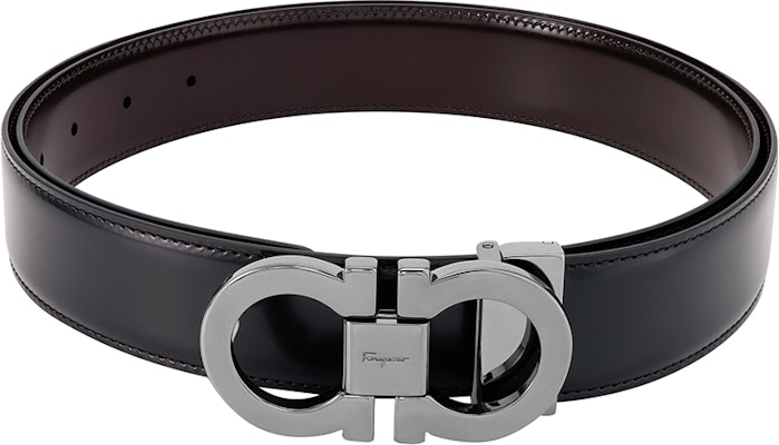 FERRAGAMO Cinturón Reversible de Cuero Negro/Marrón 3.5CM Hebilla Plateada. 644557-679535 Buy FERRAGAMO Cinturón Reversible de Cuero Negro/Marrón 3.5CM Hebilla Plateada. 644557-679535