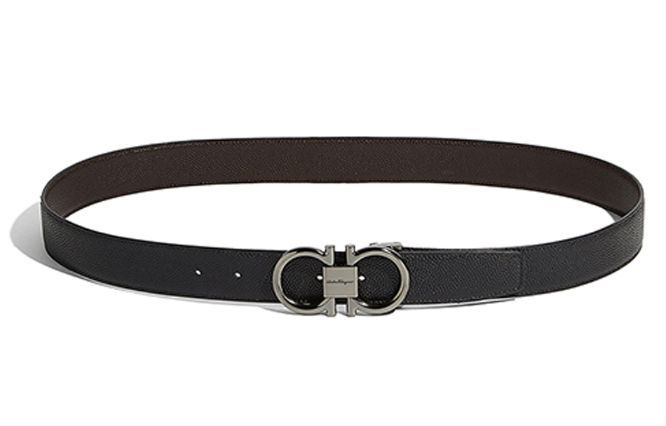 Ferragamo Reversible Leather Belt with Antique Buckle 3.5cm Wide 679938-0698949 圖 2