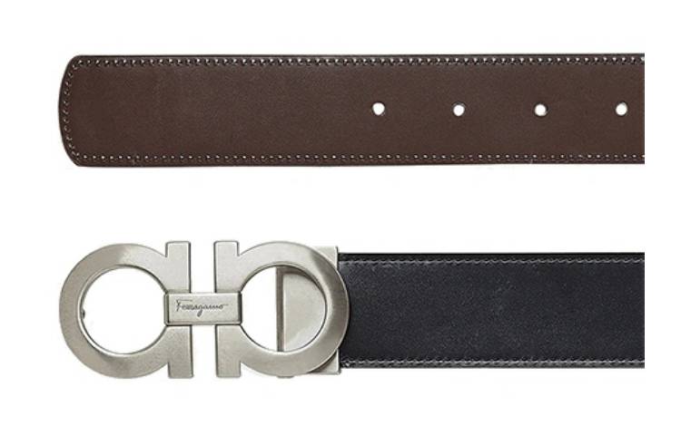 Ferragamo Reversible Leather Belt with Silver Buckle, 3.5cm Wide 675542-0312615 圖 4