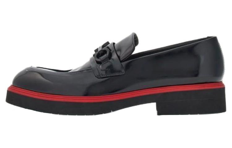 FERRAGAMO Round Toe Slip-On Loafers 'Black' 021965-766244