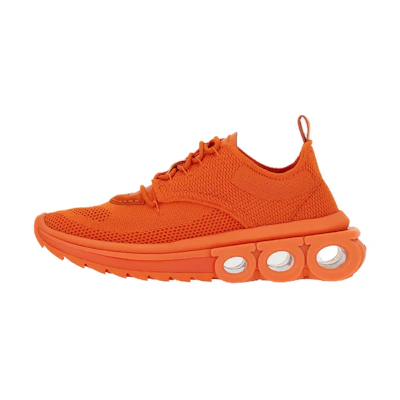 FERRAGAMO Salvatore Fabric and Suede Leather Sneaker 'Orange'