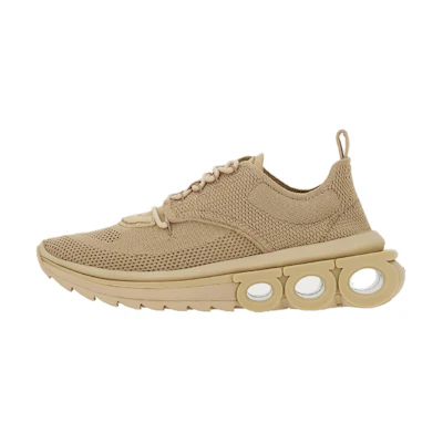 FERRAGAMO Salvatore Fabric and Suede Leather Sneakers 'Light Brown'