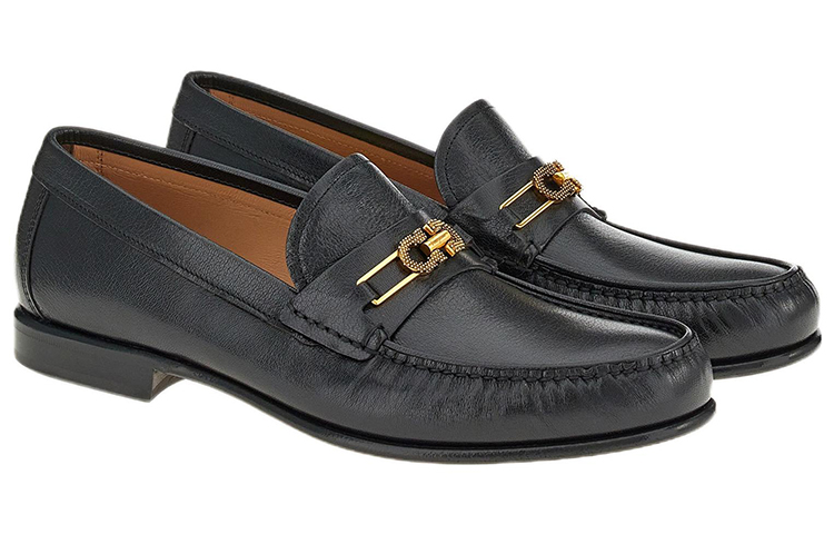 Order FERRAGAMO菲拉格慕 Gancini 羊皮 粒面質感 休閒鞋 黑色