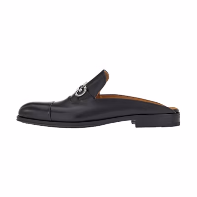 FERRAGAMO Salvatore Gancini 'Black Leather Slip-On Sandals'
