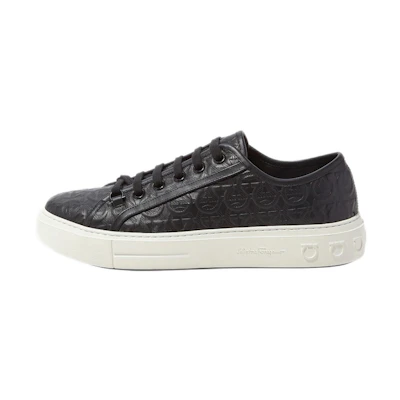 FERRAGAMO Salvatore Gancini 'Hammered Calfskin Black'