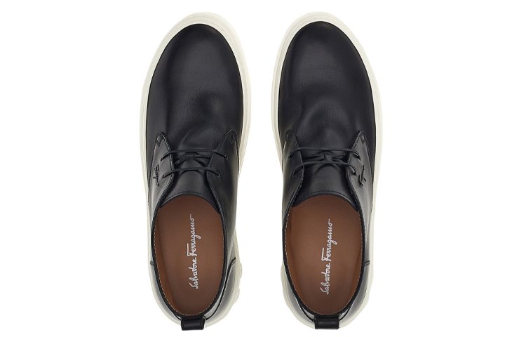 Shop FERRAGAMO Salvatore Gancini Stiefel ''Schwarzes Leder'' 020607-751164