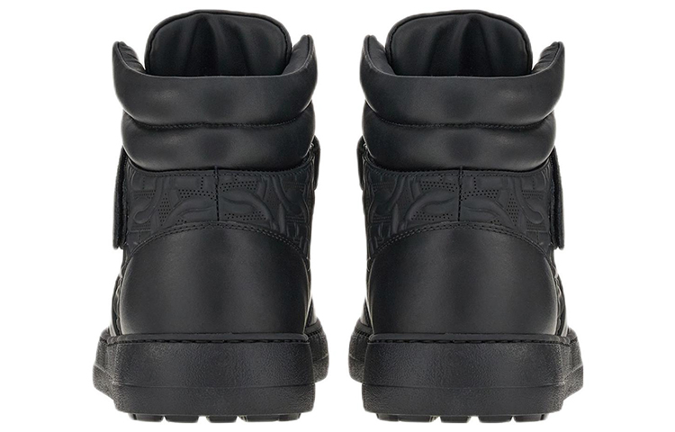 Shop FERRAGAMO Salvatore Gancini High-Top ''Pelle Nera'' 020856-754083