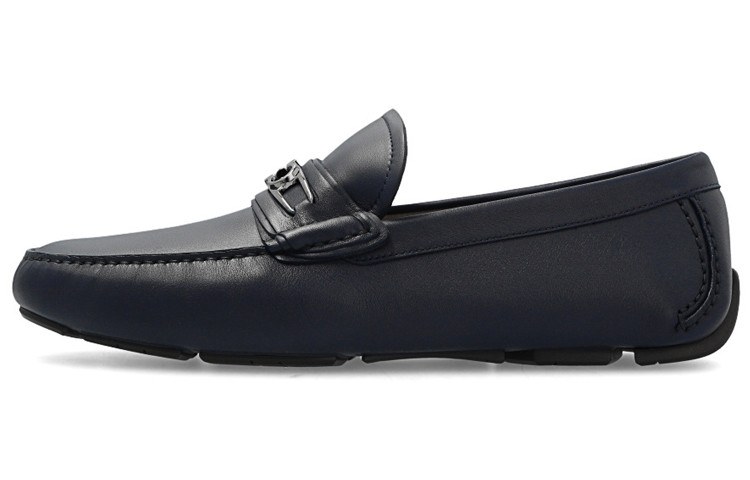 FERRAGAMO Salvatore Gancini Leather Slip-On 'Deep Navy' 020803-754918
