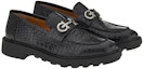 Order FERRAGAMO Salvatore Gancini Loafer 'Cetakan Kulit Buaya Hitam' 021141-758382