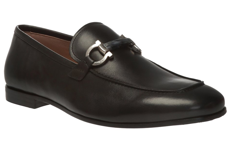FERRAGAMO Salvatore Gancini Loafer 'Black Logo Buckle' 圖 2