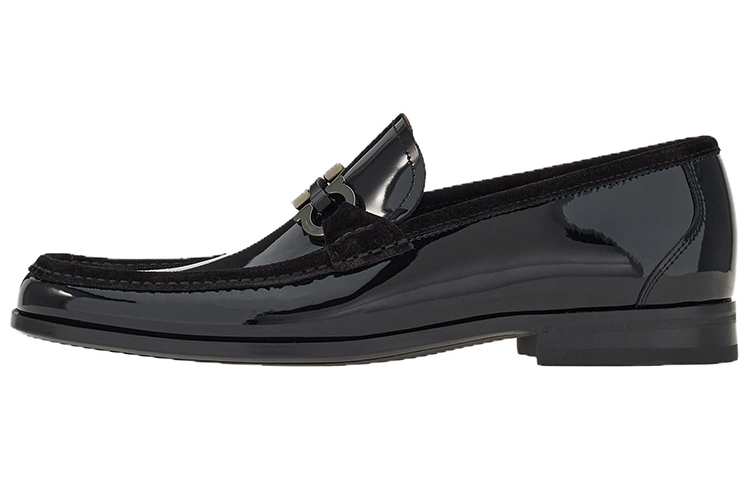 FERRAGAMO Salvatore Gancini Loafer 'Polished Black Leather'