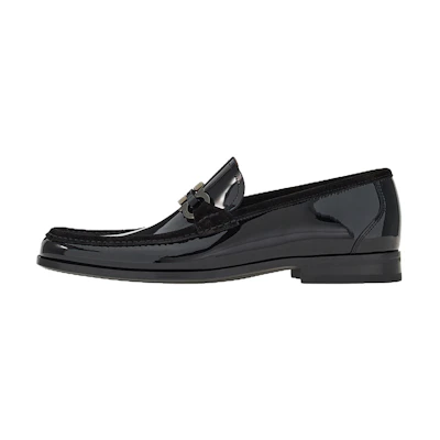 FERRAGAMO Salvatore Gancini Loafer 'Polished Black Leather'