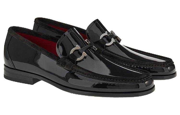 FERRAGAMO Salvatore Gancini Loafer 'Polished Black Leather' 圖 2