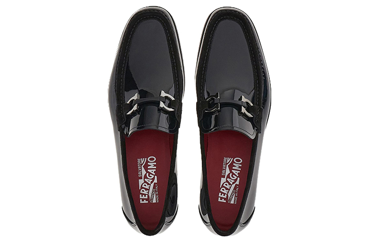 FERRAGAMO Salvatore Gancini Loafer 'Polished Black Leather' 圖 3