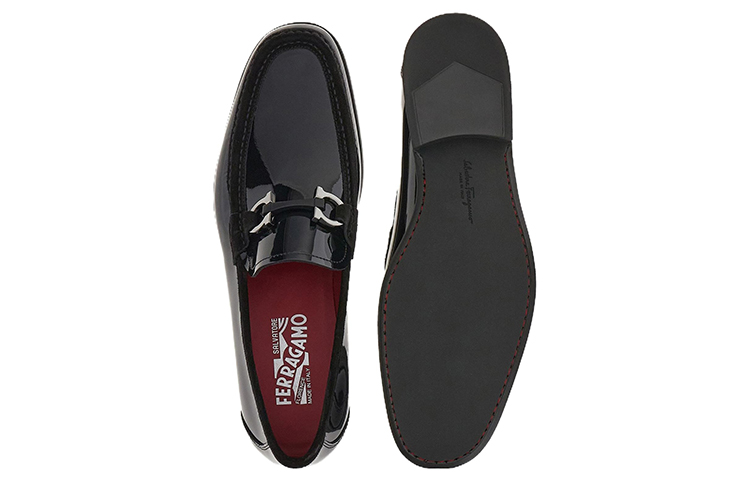 FERRAGAMO Salvatore Gancini Loafer 'Polished Black Leather' 圖 5