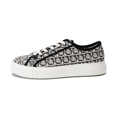 FERRAGAMO Salvatore Gancini Low-Top Sneaker 'Beige Black'