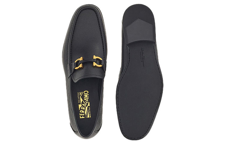 FERRAGAMO Salvatore Gancini Moccasin 'Black Buckle' 圖 5