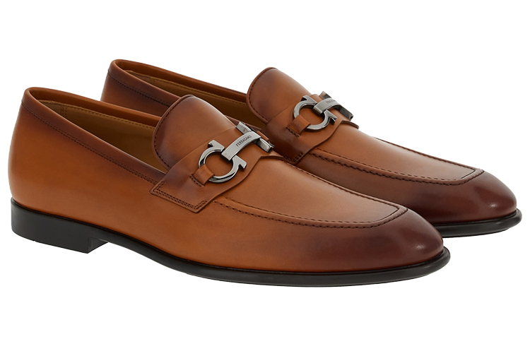 Order FERRAGAMO菲拉格慕 粒紋錘紋 套足 樂福鞋 男款 米色