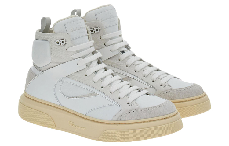 Order FERRAGAMO Salvatore Baskets Montantes à Lacets ''Blanc Gris'' 021270-762715