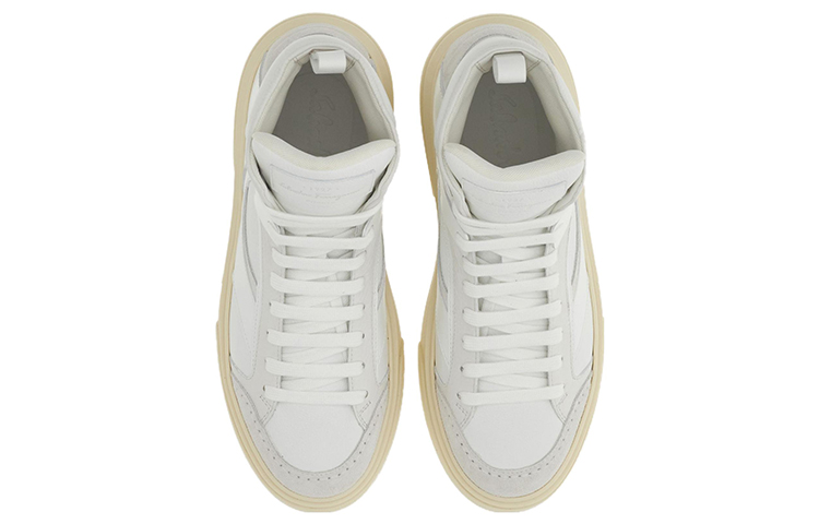 Lookbook FERRAGAMO Salvatore Baskets Montantes à Lacets ''Blanc Gris'' 021270-762715