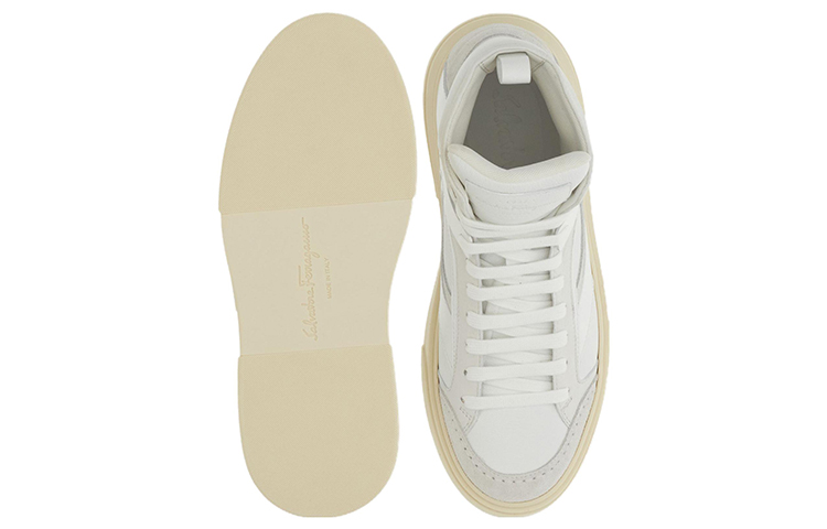 Purchase FERRAGAMO Salvatore Baskets Montantes à Lacets ''Blanc Gris'' 021270-762715