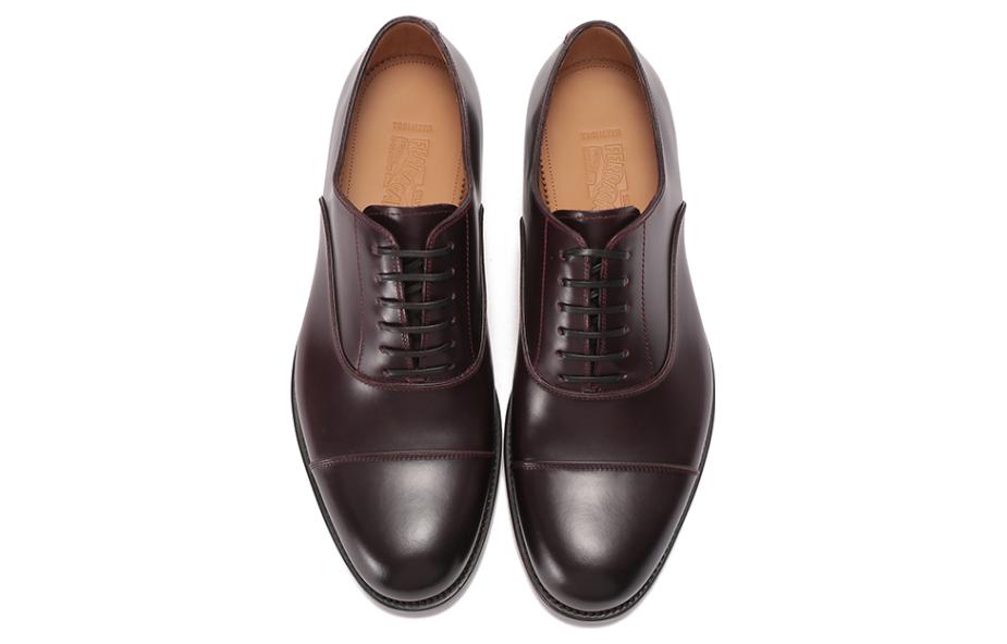 Shop 페라가모 버건디 레더 더비 슈즈 0762362