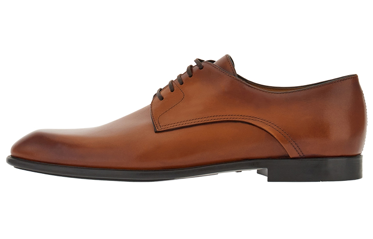 FERRAGAMO Salvatore Leather Derby 'Camel Brown'