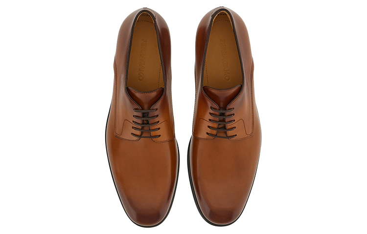 FERRAGAMO Salvatore Leather Derby 'Camel Brown' 圖 3
