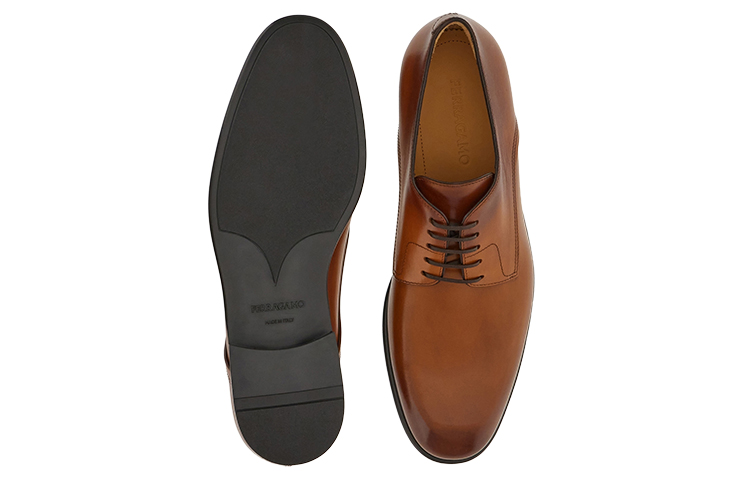 FERRAGAMO Salvatore Leather Derby 'Camel Brown' 圖 5