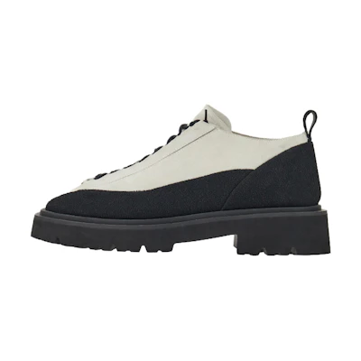 FERRAGAMO Salvatore Leather Fabric Sneakers 'Black and White Patchwork'