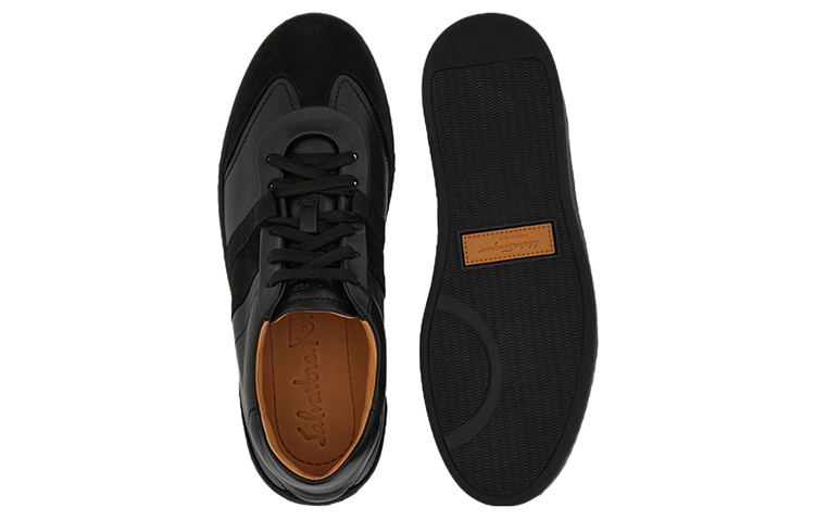 Purchase FERRAGAMO Salvatore Leren Lage Sneakers Veters ''Zwart Mode'' 021178-759230