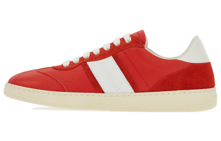 FERRAGAMO Salvatore Leather Low-Top 'Red & White'