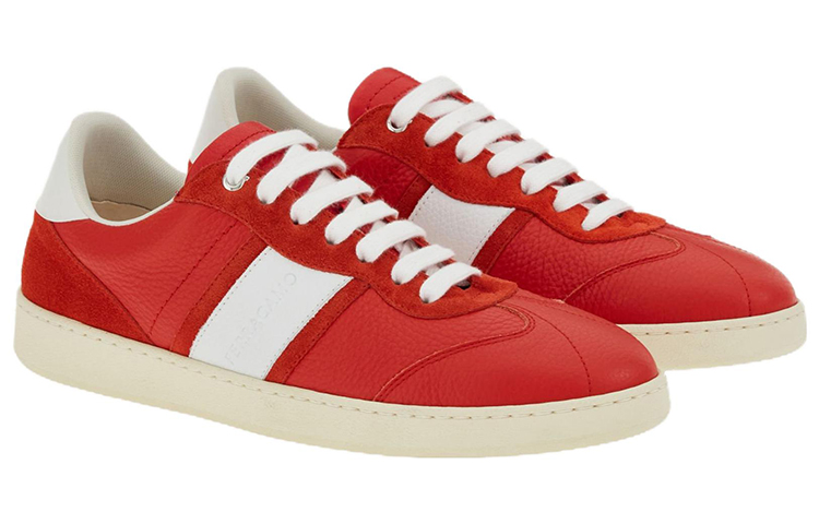 FERRAGAMO Salvatore Leather Low-Top 'Red & White' 圖 2