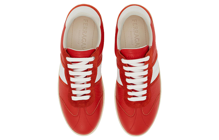 FERRAGAMO Salvatore Leather Low-Top 'Red & White' 圖 3