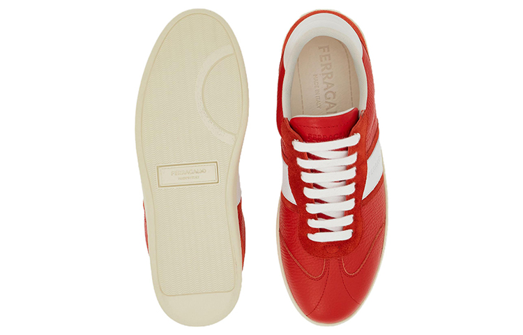 FERRAGAMO Salvatore Leather Low-Top 'Red & White' 圖 5