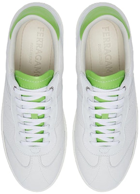 FERRAGAMO Salvatore Kulit Low-Top 'Putih Hijau' 021572-762262 Lookbook FERRAGAMO Salvatore Kulit Low-Top 'Putih Hijau' 021572-762262