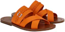Order FERRAGAMO Salvatore Leren Gevlochten Peep-Toe Platte Sandalen ''Oranje'' 021099-758299