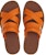 FERRAGAMO Salvatore Leather Woven Peep-Toe Flat Sandal 'Orange' 021099-758299