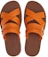 Lookbook FERRAGAMO Salvatore Leather Woven Peep-Toe Flat Sandal 'Orange' 021099-758299