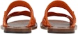 FERRAGAMO Salvatore Leather Woven Peep-Toe Flat Sandal 'Orange' 021099-758299