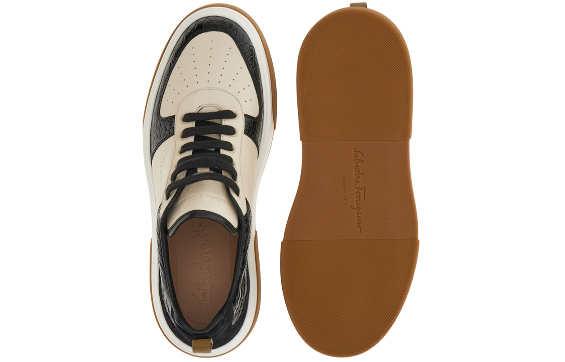 FERRAGAMO Salvatore Low-Top Lace-Up 'Color Block Black' 圖 2