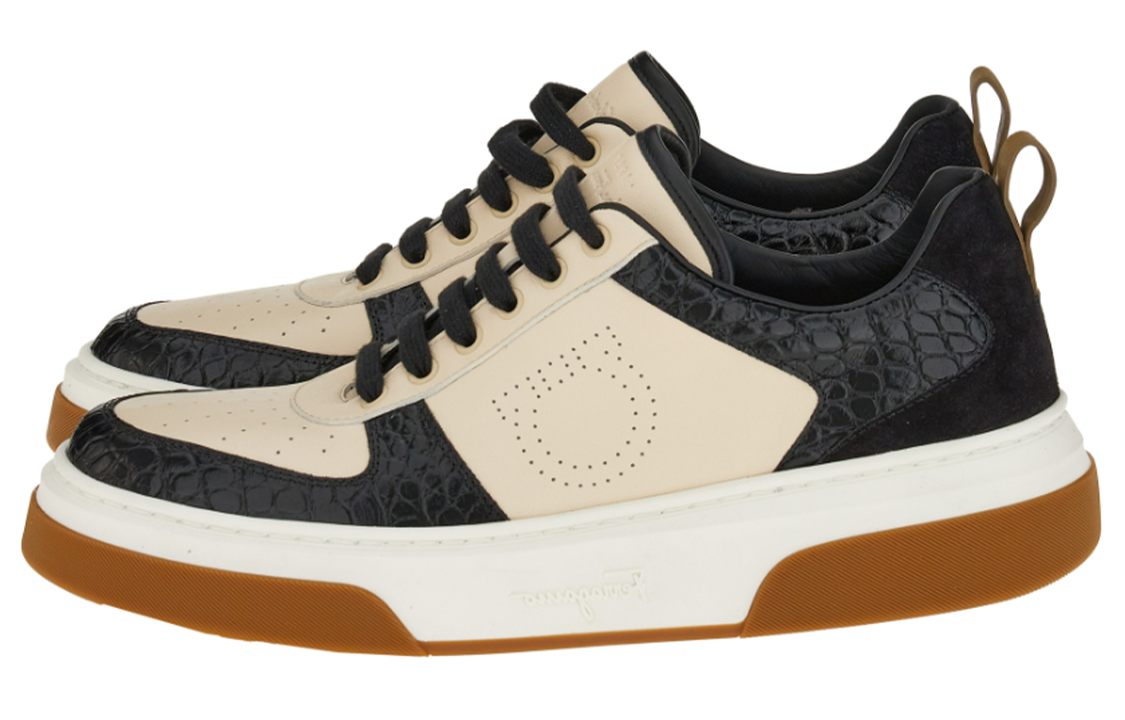 FERRAGAMO Salvatore Low-Top Lace-Up 'Color Block Black' 圖 3