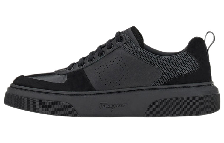 FERRAGAMO Salvatore Low-Top Lace-Up Sneaker 'Black Leather'