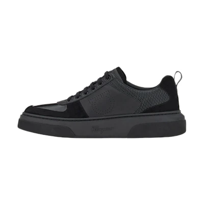FERRAGAMO Salvatore Low-Top Lace-Up Sneaker 'Black Leather'