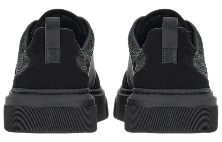 FERRAGAMO Salvatore Low-Top Lace-Up Sneaker 'Black Leather' 圖 4