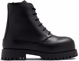 Order FERRAGAMO菲拉格穆 牛皮 圓頭繫帶 短筒靴 男女通款 黑色