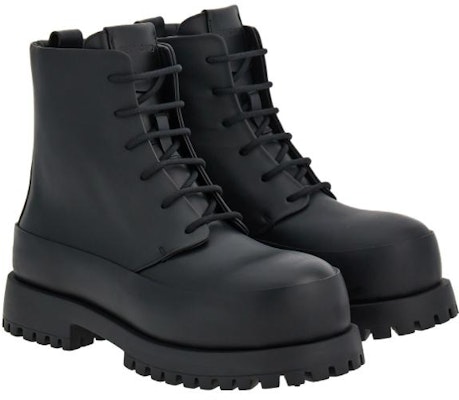 FERRAGAMO Salvatore Round Toe Lace-Up Boots 'Black Leather' 021984-766278 Lookbook FERRAGAMO Salvatore Round Toe Lace-Up Boots 'Black Leather' 021984-766278