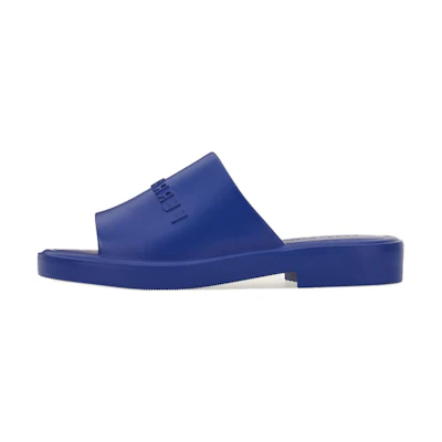FERRAGAMO Salvatore Rubber Open-Toe Flat Sandals 'Blue'